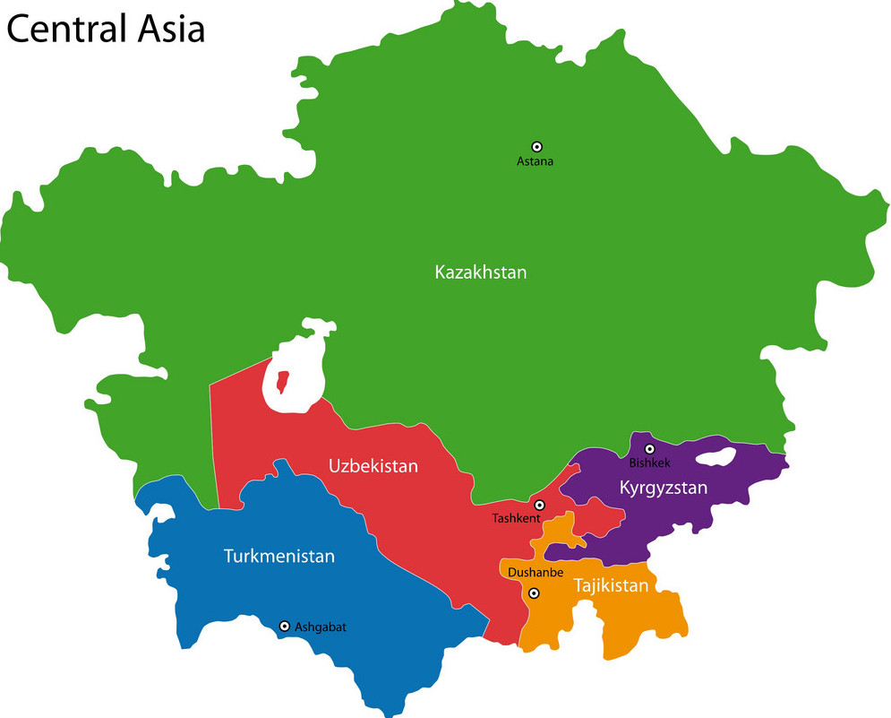 Map of Central Asia Map of Central Asia